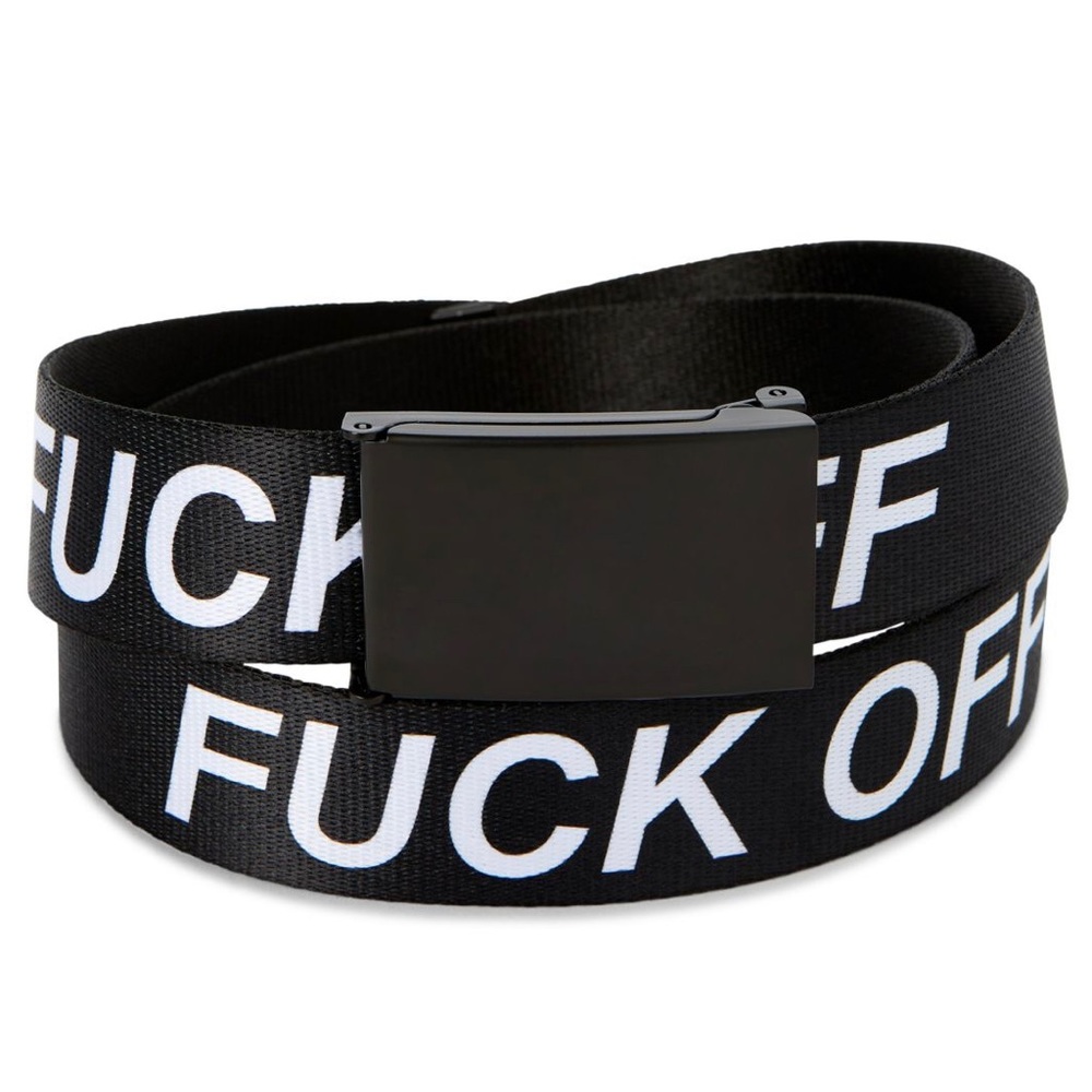 Spencer’s Unisex (F-Off) Black & White Letter Belt